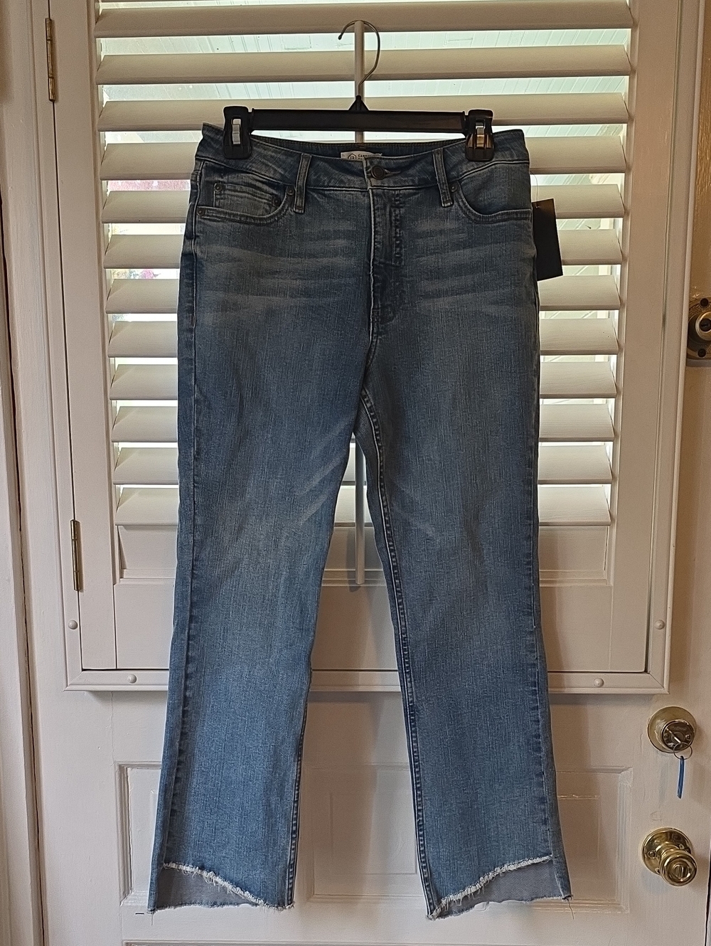 Candace Cameron Bure Light Blue Ankle Cropped Straight Jeans